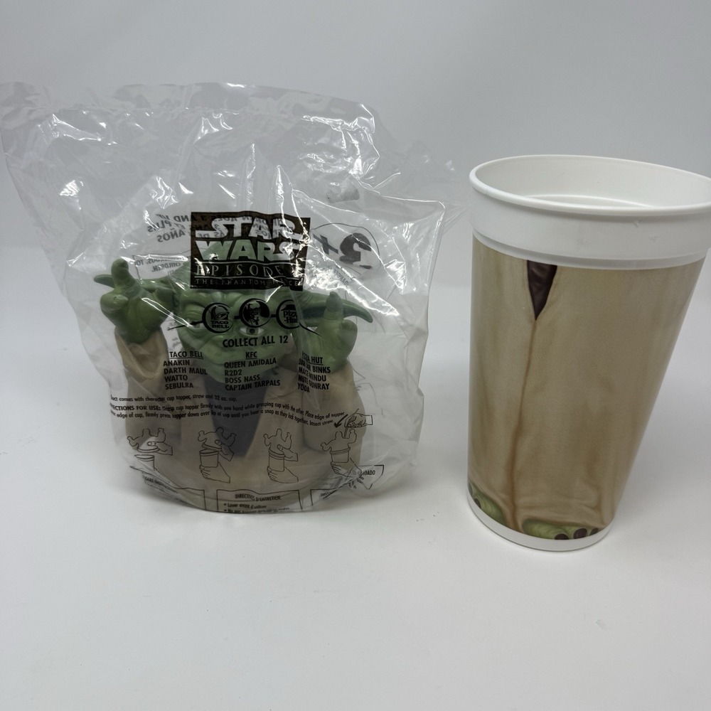 Yoda - Star Wars Episode 1 Pizza Hut Promotional Cup & Topper - 030524JET6